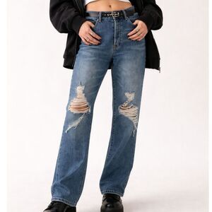 NWT Urban Outfitters BDG Distressed Relaxed Fit Jeans High Waist Grunge Size 29